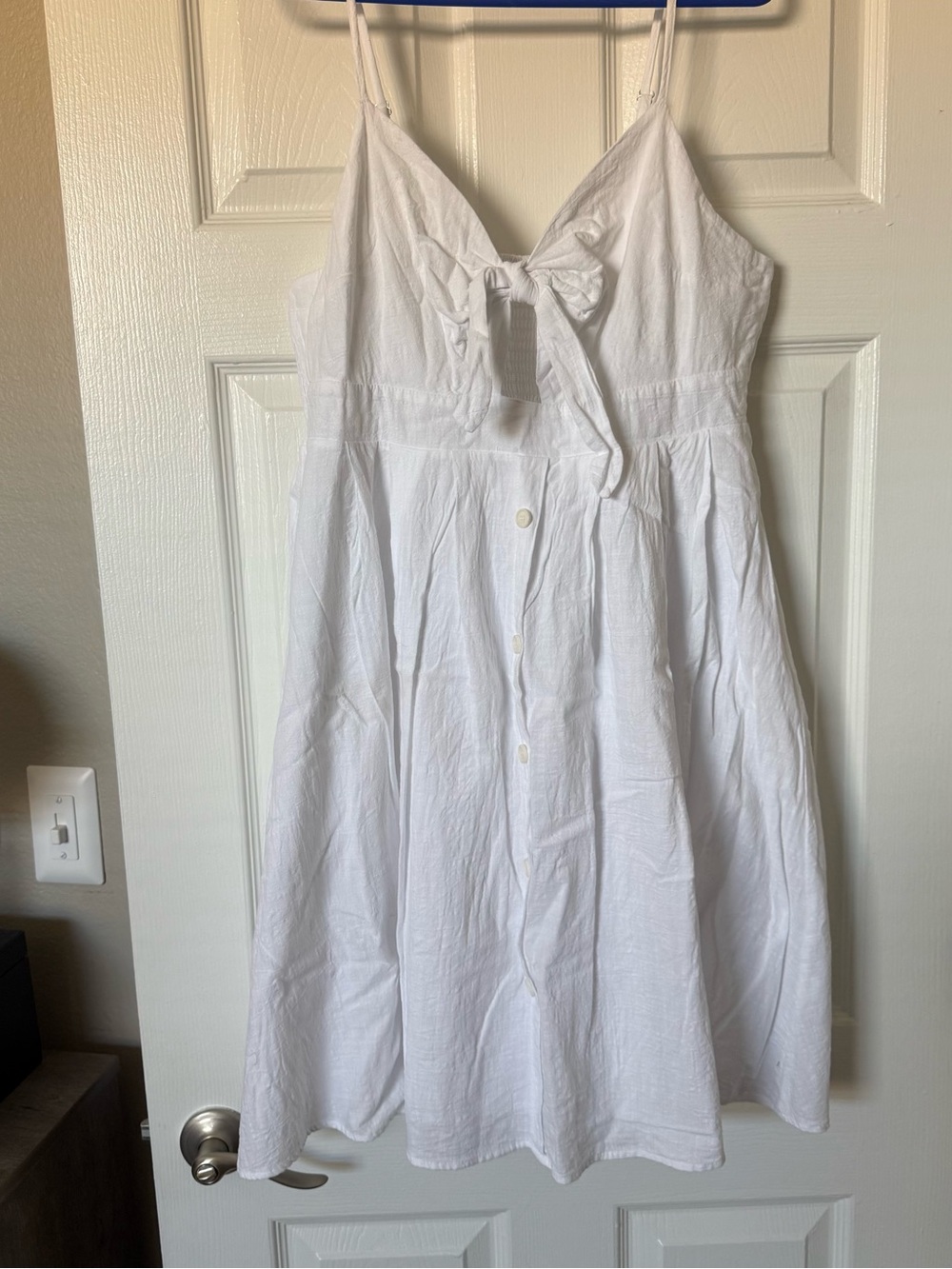 White Tie-Front Sundress - Women's Casual Summer Dress